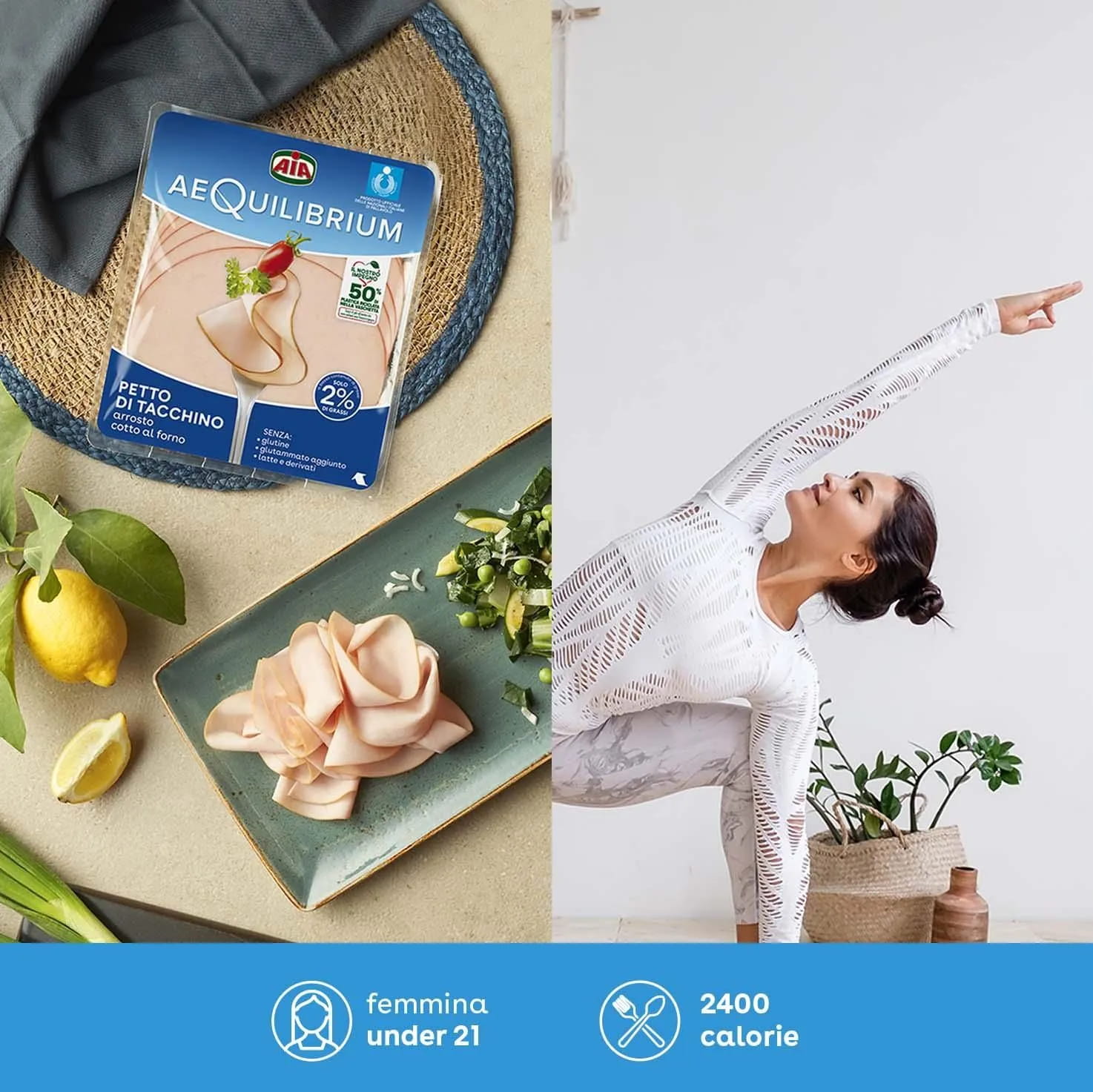 Piano alimentare tipo di un'atleta femmina under 21 da 2400 calorie